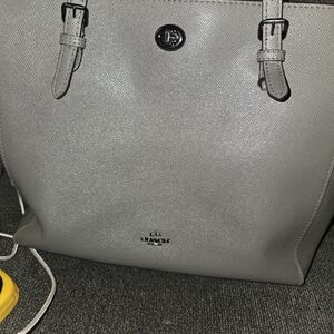 Coach Gray Leather Tote Bag